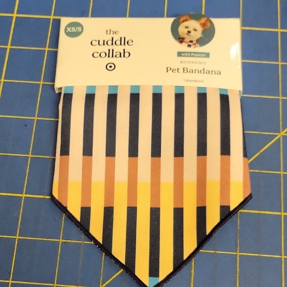 The Cuddle Collab Striped Pet Bandana XS/S